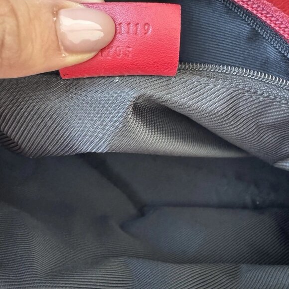 GUCCI Tote Bag GG Pattern Canvas Leather Beige Red Authentic - Picture 11 of 11